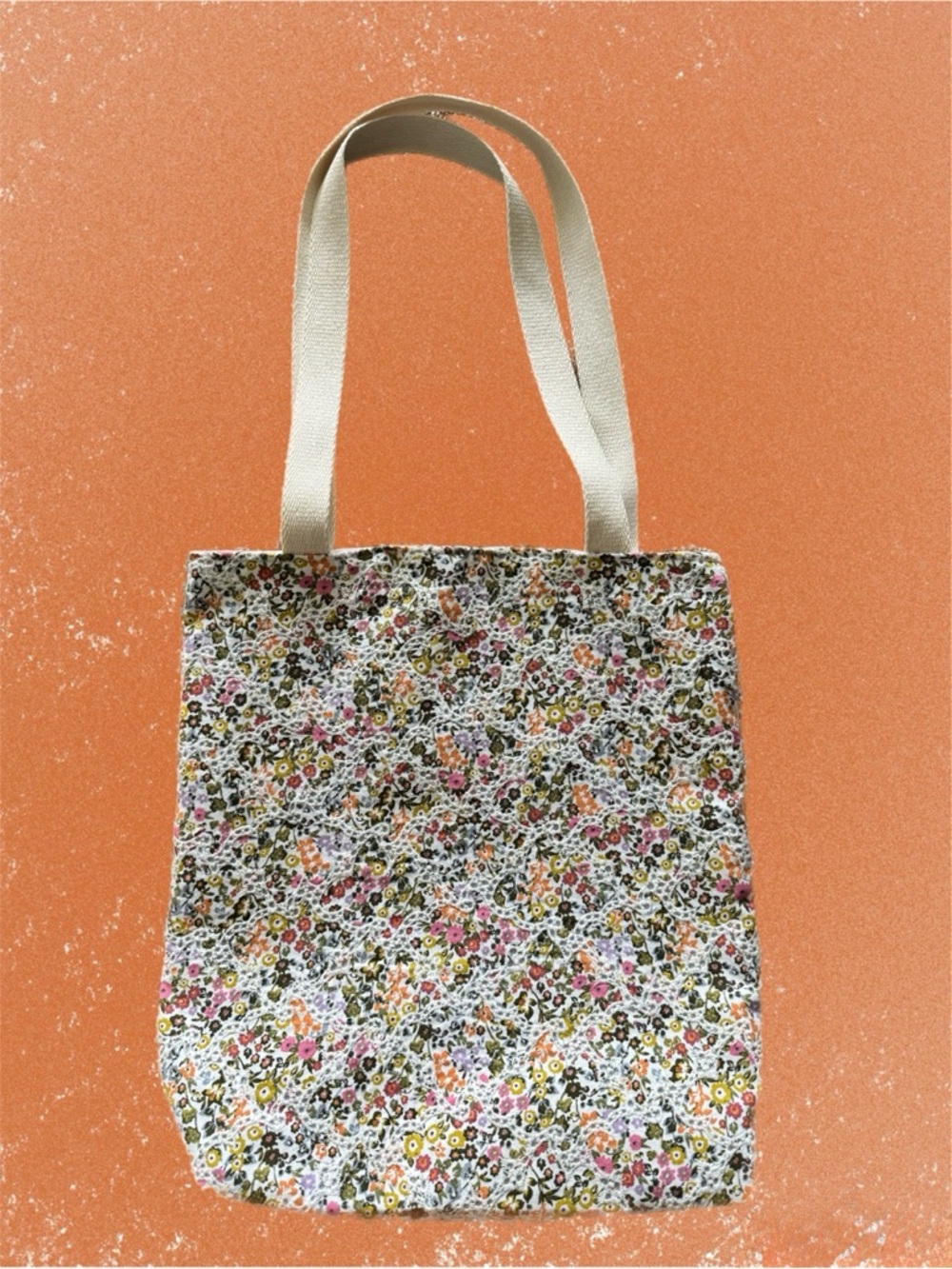 Handmade Floral Repurposed Tote Bag